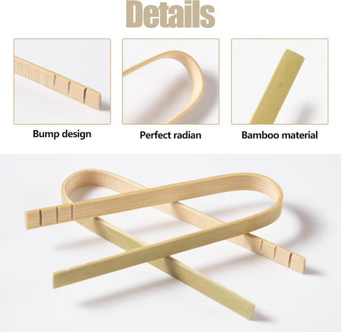 20 Pieces 10 cm Disposable Bamboo Tongs Kitchen Utensils Bread Tongs Natural Bread Tongs for Fruits Tea Toasted Bread Kitchen...