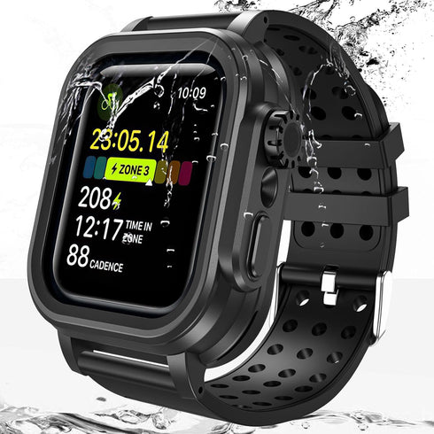 Hensinple Waterproof Case For Apple Watch Band 45mm Series 8/7 with Case, IP68 Waterproof Case built-in Screen Protector 360 Full Protective Shock...