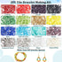 NBEADS about 1280 Pcs 16 Colors Tila Beads, 2-Hole Rectangle Glass Seed Beads with Elastic Thread, Big Eye Beading Needles for Bracelet Necklace E...