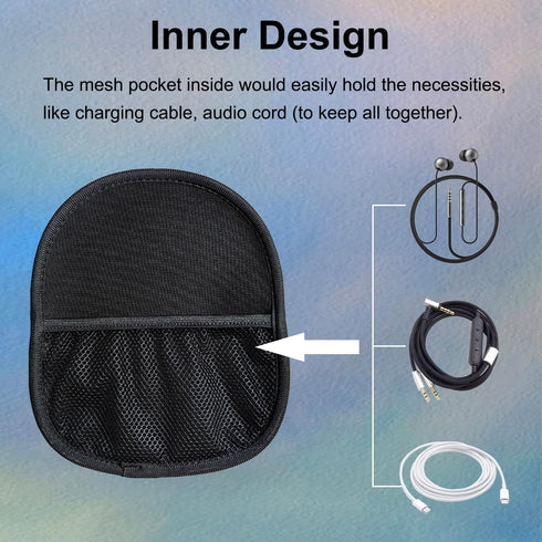 Computer Headsets Headphone Storage Bag, Wired/Wireless Headset Lightweight Case Soft Neoprene Cover Travel Carrying Pouch for Jabra Evolve 20 30 ...