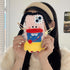 for iPhone 14 Phone Case Cute,Kawaii 3D Cartoon DIY Hair Braids Girl Plush Case Furry Winter Warm Shockproof Protective Case Funny for iPhone 14 W...