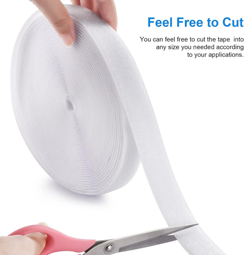 0.75 Inch x 37 Feet Sew On Hook and Loop Tape, Non-Adhesive Back Heavy Duty Nylon Strips Fabric Fastener, Non-Adhesive Interlocking Tape, Suitalbe...