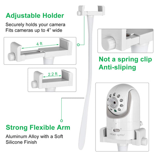Baby Monitor Mount Camera Shelf Compatible with Infant Optics DXR 8 & DXR-8 Pro and Most Other Baby Monitors,Universal Baby Camera Holder,Attaches...