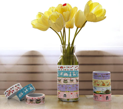 Valentines Cards for Kids Classroom,28 Pack Valentines Day Cards for Kids with Cute Animal Washi Tape , DIY Crafts Washi Tape Kit for Gift Wrappin...
