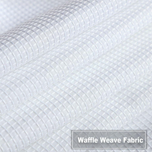 Curtain Valance,Waffle Weave Waterproof Window Valance for Bathroom,Rod Pocket Tailored Kitchen Valance Curtain Cafe Curtains - 60" x 15", White, ...