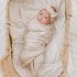 Konssy Baby Girl Newborn Receiving Blanket with Headband Set Baby Swaddle Nursery Swaddle Wrap(Oat)...