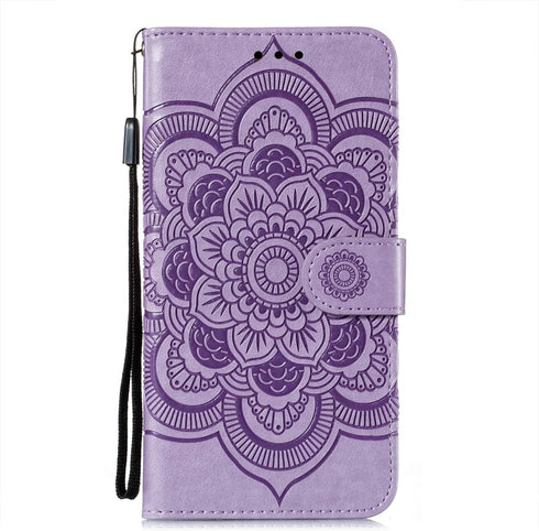 OOPKINS Compatible with Samsung A02 Case PU Leather Mandala Embossed Design Phone Case Flip Notebook Wallet Card Slot Holder Magnetic Stand Cover ...