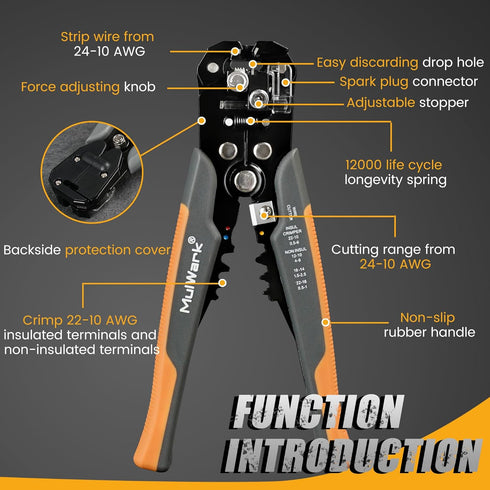 3-In-1 Multi Self Adjusting Wire Stripper/Cutter/Crimper - 8-Inch Universal Wire Stripper for Wire Stripping, Cable Cutting, Crimping Tools from 1...