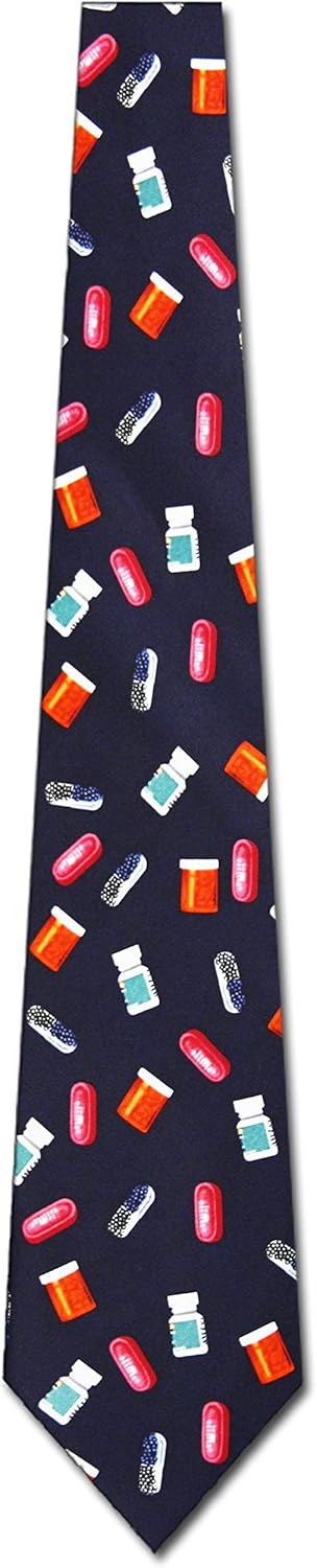 Pills Ties Medicine Neckties Pharmacist tie Mens Neck Tie...
