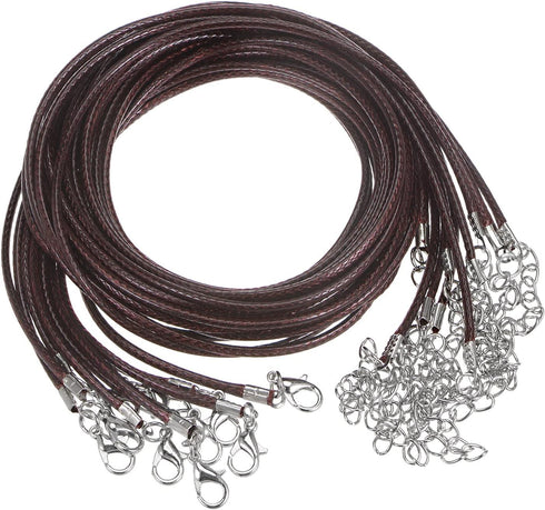 10pcs Waxed Necklace Cord Bulk, 23 Inches and 2mm Dia Necklace String Rope with Clasp for Pendants, Bracelets, Necklaces, Jewelry Making Beading S...