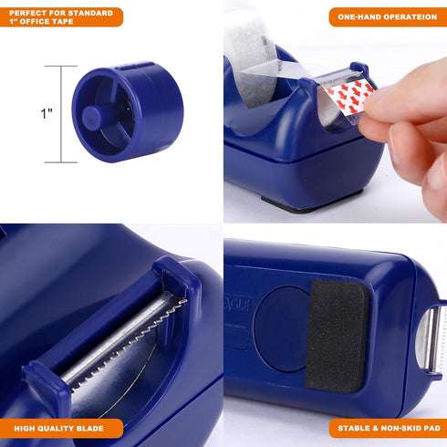Eagle Basics Office Desk Tape Dispenser for Office Home School (Blue)...
