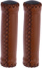 1Pair PU Leather and Soft Rubber Bicycle Mountain Bike Handlebar Grips (Light Brown)...