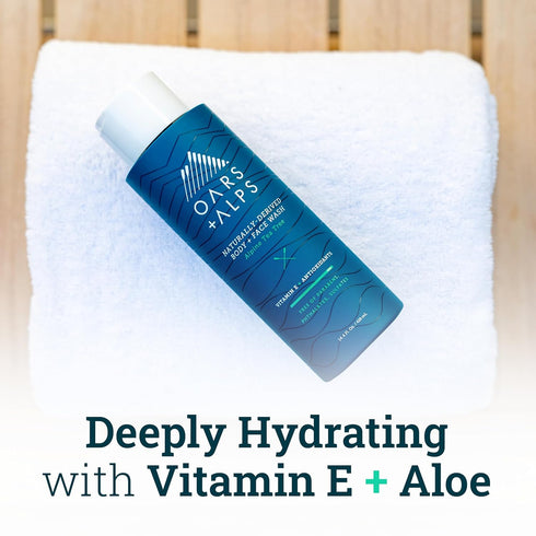 Oars + Alps Men's Moisturizing Body and Face Wash, Skin Care Infused with Vitamin E and Antioxidants, Sulfate Free, Alpine Tea Tree, 1 Pack...
