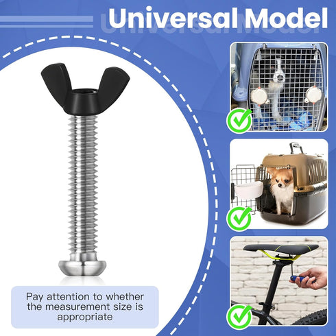 24 Pcs Pet Carrier Fasteners Set, M6 Stainless Steel Replacement Bolts and Butterfly Nuts, Dog Kennel Hardware Replacement Kit, Pet Carrier Replac...