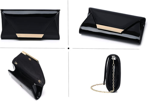 Women Patent Leather Fashion Clutch Purses Evening Bag Handbag...