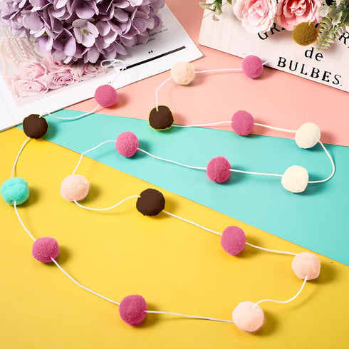 9.8 Feet Pom Pom Garland Rainbow Felt Fabric Garland Set Colorful Tassel for Classroom 3.6 Feet Felt Pennant Banner for Classroom school Christmas...