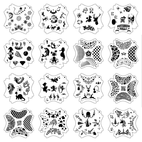 Depvision Reusable Face Paint Stencils for Face Body Art Painting Halloween Party Makeup Stencils (Animal)...