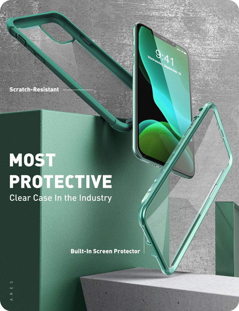 i-Blason Ares Case for iPhone 11 6.1 inch (2019 Release), Dual Layer Rugged Clear Bumper Case with Built-in Screen Protector (Mint Green)...
