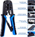 Delgada RJ45 Ethernet Crimping Tool kit,4in1 Professional Cutter Stripper Network Crimper for RJ-11,6P/RJ-12,8P/RJ-45 Crimp,with 20pcs Cat5 Cat5e ...