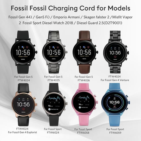 Smart Watch Magnetic Charger for Michael Kors Gen 6/Gen 5E/Gen 5/Gen 4, Fossil Gen 6/Gen 5/Gen 4/Sport, Accessories Charger Cable Built-in Overcur...