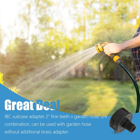 275 330 Gn IBC Tote Tank Food Grade Drain Adapter S60 BUT Female x 3/4" BSP/NPT Male, Water Hose Male Adapter Garden Hose Drain Plug Connector...