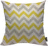 Mugod Chevron Throw Pillow Zigzag Wavy Geometric Stripe Line Yellow White and Gray Cotton Linen Square Cushion Cover Standard Pillowcase 18x18 Inc...