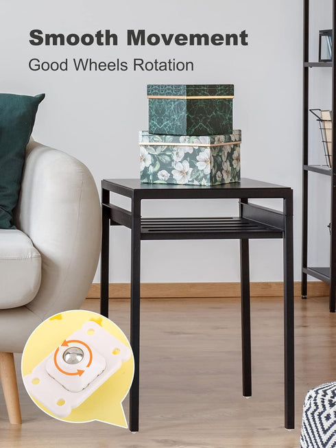 32 PCS Self Adhesive Caster Wheels, 360 Degree Swivel Mini Adhesive Wheels, Stainless Steel Paste Type Universal Pulley, Anerpoey Rotation Sticky ...