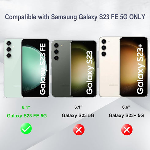 Tempered Glass Compatible with Samsung Galaxy S23 FE 5G Screen Protector 6.4'', 3 Pcs Screen Protector + 2 Pcs Camera Lens Protector, [Not for Gal...