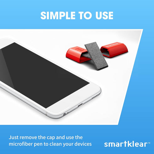 SmartKlear Smart Phone Screen Cleaner - for iPhones, Androids, and More - Cleaner with Carbon Microfiber Tech - Injected Red - 1 Count...
