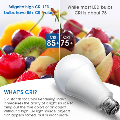 Briignite 3 Way LED Light Bulbs 50-100-150W Equivalent Daylight White 5000K, 3-Way A21 LED Light Bulb E26 Medium Base, 600LM-1250LM-1850LM, Perfec...