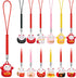 12 Pcs Lucky Cat Keychain Phone Charms Strap Fengshui Fortune Japanese Beckoning Cat Maneki Neko Pendant Good Health Mascot Avoid Evil Pendants...