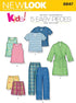 New Look Sewing Pattern 6847 Child Sleepwear, Size A (3-4-5-6-7-8)...
