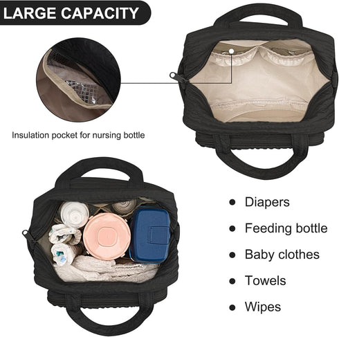 Baby Diaper Bag Tote, Mommy Bag Cute Baby Nappy Bag Crossbody Travel Diaper Tote Multifunction Baby Storage Bag...