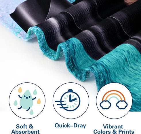 LIVILAN Funny Shark Bear Beach Towel, 30" x 60" Oversized Microfiber, Soft, Quick Dry, Sand Free, Ideal for Bath, Pool, Travel, Unique Shark & Bea...