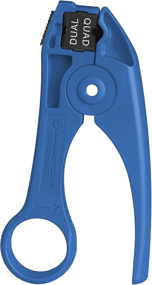 Jonard Tools UST-185 Dual Quad Shield Mini-Coax Stripper for Belden, Commscope, Times Fiber, and Other Mini COAX Cables, Blue...