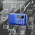 PRUNUS Mini Portable Radio AM FM Pocket Radio with MP3, LED Flashlight, Digital Radio Speaker Support Micro SD/TF Card/USB, Auto Scan Save, 1200mA...