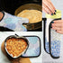 Dahlia Flower Oven Mitts and Pot Holders Sets Heat Resistant Non Slip Daisy Sunflower Oven Gloves Hot Pads Insulated Washable for Cooking Baking B...