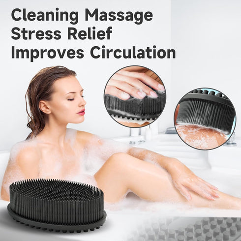 Metene 2 Pack Silicone Body Scrubber, Exfoliating Body Scrubber for Use in Shower,Lathers Well, Long Lasting, Soft Body Scrubber for Shower and Ba...