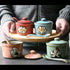 VanEnjoy Traditional China Retro Hand Painted Flower Ceramic Round Sugar Spice Containers Porcelain Jar with Spoon Round Condiment...