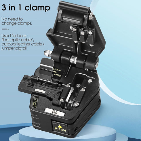 A-6C Optical Fiber Cleaver High precision stripping tool Fiber optic cable cutter 16 cutting points 48000 times Fiber cutting knife with Anti drop...