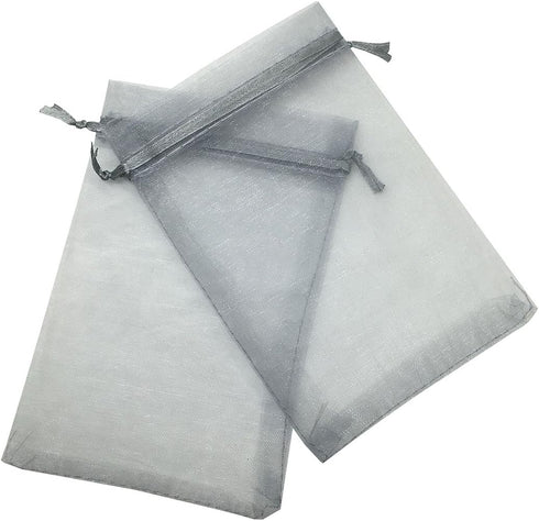 100PCS 6x9 Inches Organza Drawstring Pouches Jewelry Party Wedding Favor Gift Bags (6x9, Gray)...