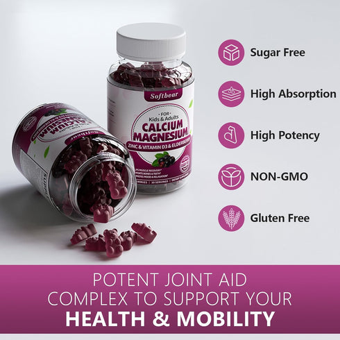 Glucosamine Chondroitin Gummies Sugar Free, Extra Strength Glucosamine Chondroitin MSM with Elderberry & Turmeric Supplement Support Joint & Antio...