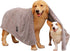 Extra Large Dog Towels for Drying Dogs Super Absorbent Soft Microfiber Pet Bath Grooming Towel for Dogs Cats and Other Pets (XL-55" * 36", Brown)...