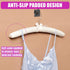 Amber Home 5 Pack 17 Inch Large Ivory Satin Padded Hangers for Women Clothing, Anti Slip Cushioned Hangers for Sweaters, Silk Hangers Fancy Dress ...