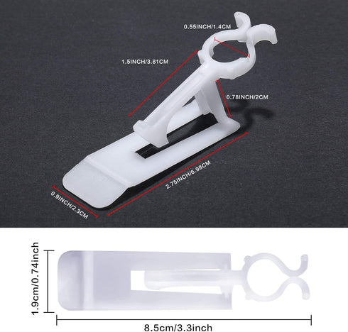 40 Pieces Christmas All-in-One Light Clips Gutter Clip Shingle Clip Plastic Light Hangers Work on C7 and C9 and Mini Lights (White)...