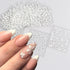 30 Pcs Flower Nail Art Stickers Spring Nail Stickers 5D Embossed White Floral Nail Decals with Glitter Designs Self Adhesive Nail Supplies for Wom...