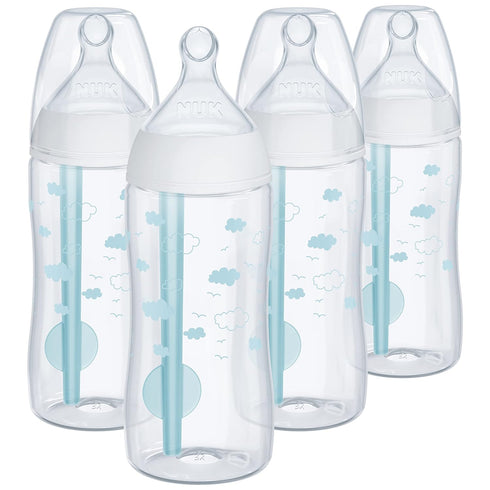 NUK Smooth Flow Pro Anti Colic Baby Bottle - Easy to Assemble and Clean & Reduces Newborn Spit-up & Gas, 10oz, 4-pack, Neutral...