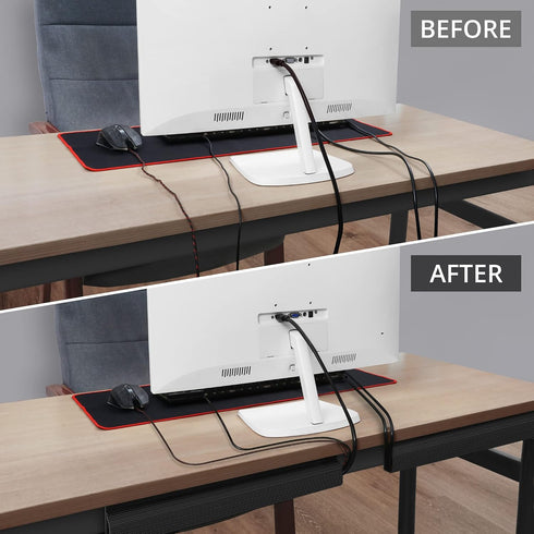 Cable Management Under Desk (31.5in J Channel 2x15.7in) Self Adhesive Cable Raceways Cable Channel, Easy to Install Cord Cover Cable Hider Desk Co...