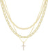 Cross Necklace for Women,Stackable Stacked Stacking Layering Layered Necklaces Dainty Gold Necklace Paperclip Box Flat Mariner Chain Necklace Cros...
