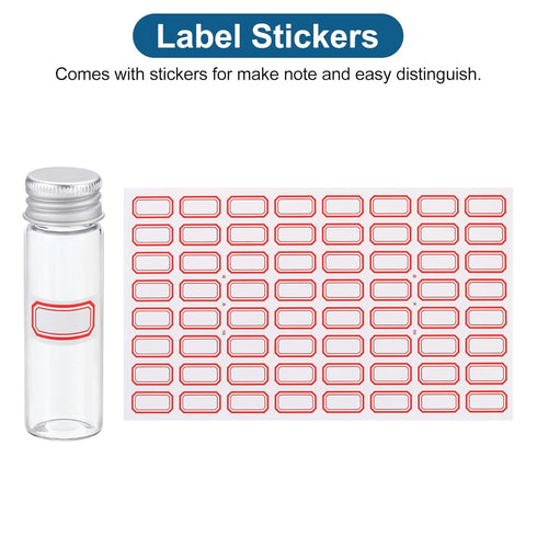 PATIKIL 15ml Clear Glass Vials, 25 Pack Small Liquid Sample Vial with Screw Caps Plastic Stoppers and 64 Labels Leak-Proof Bottles Empty Jars...